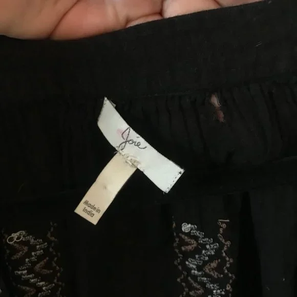 Joie Tahoma Embroidered Blouse black mexican influence worn by CECe on new girl - Picture 7 of 9